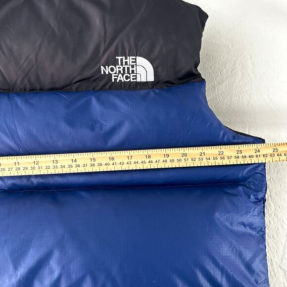 Y2K The North Face 700 Nuptse Down Puffer Vest Blue Black Y2K Streetwear LG - Picture 15 of 16